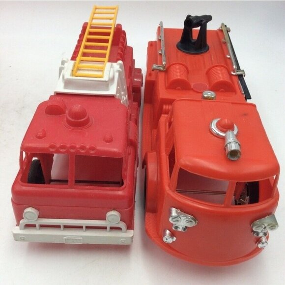 Red Plastic Paw Patrol Firefighter Marshal Chief Hat Plastic Firetrucks Lot 4 - Picture 6 of 10